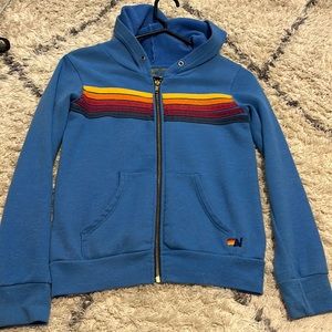 AV blue rainbow strive zip up hoodie